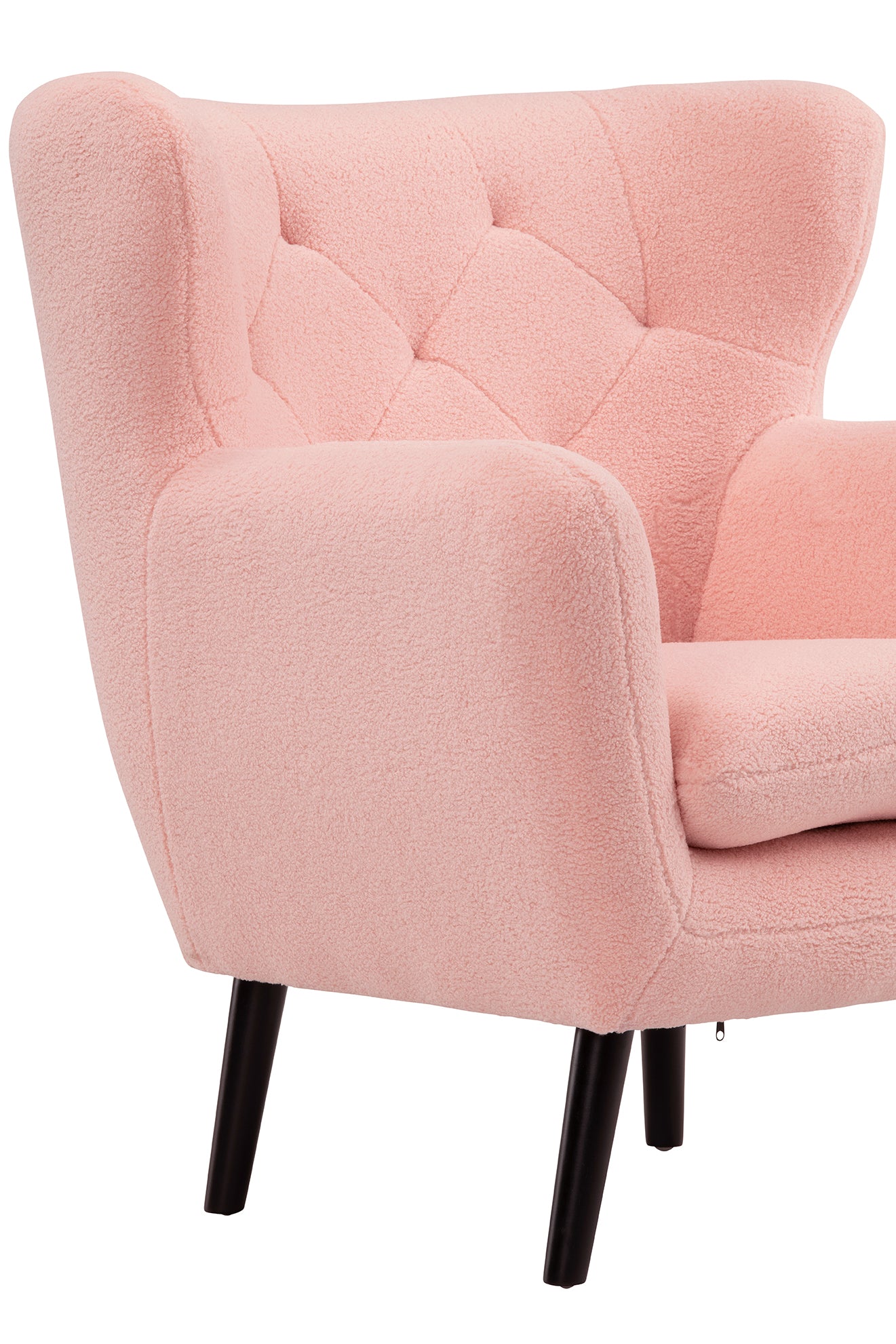 Yak Armchair - Short Faux Sheepskin - Pink