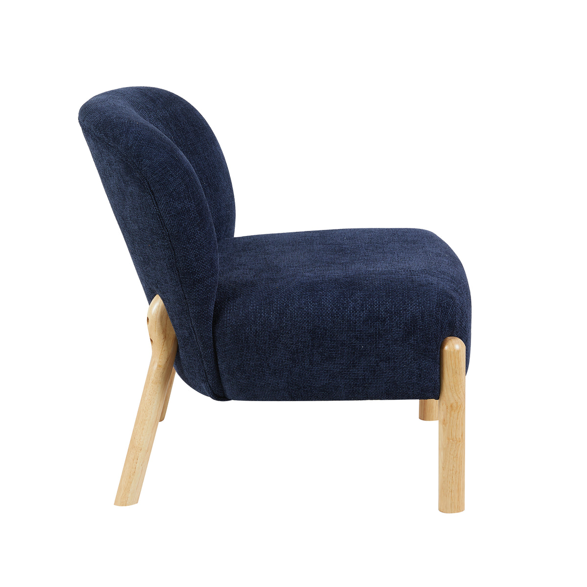 Alana in Denim Blue, accent chair side view