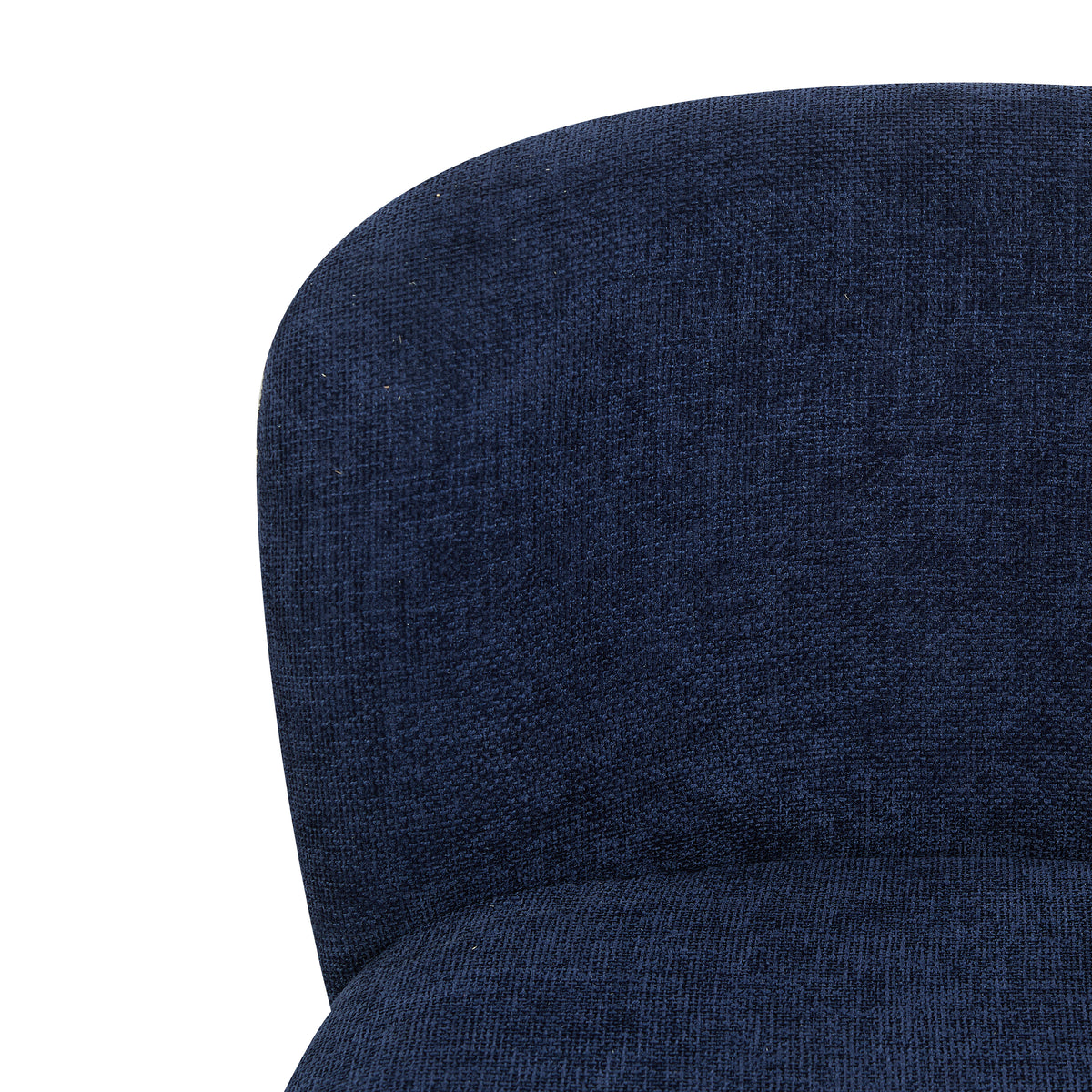 Alana in Denim Blue, curved back and fabric detail