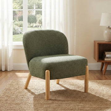 Alana in Moss Green, accent chair in a living room