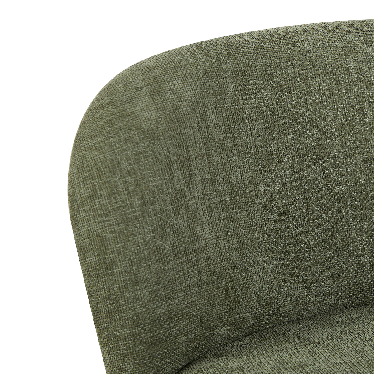 Alana in Moss Green, curved back and fabric detail
