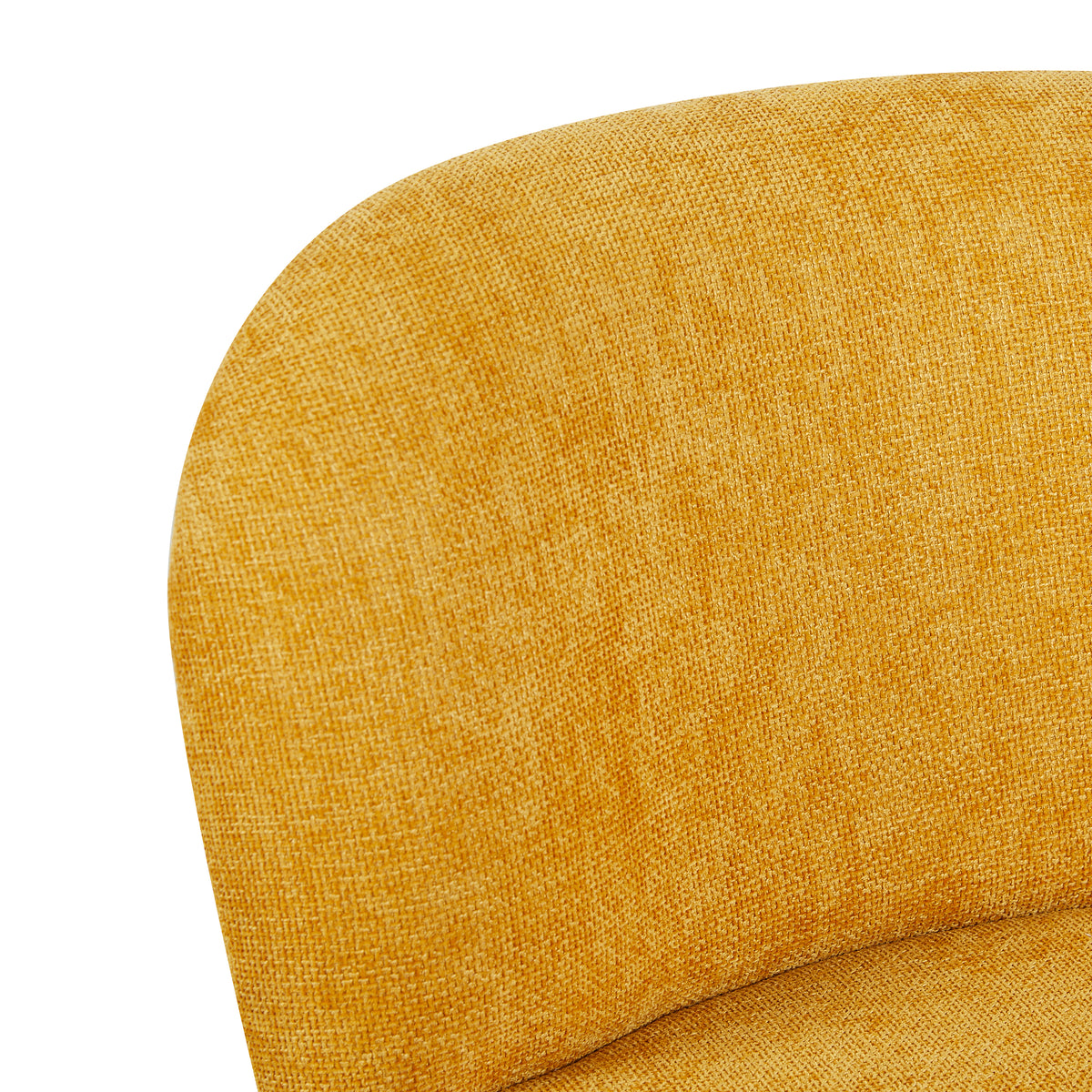 Alana in Ochre, curved back and fabric detail