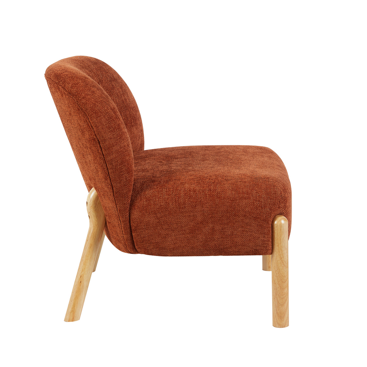 Alana in Rust, accent chair side view