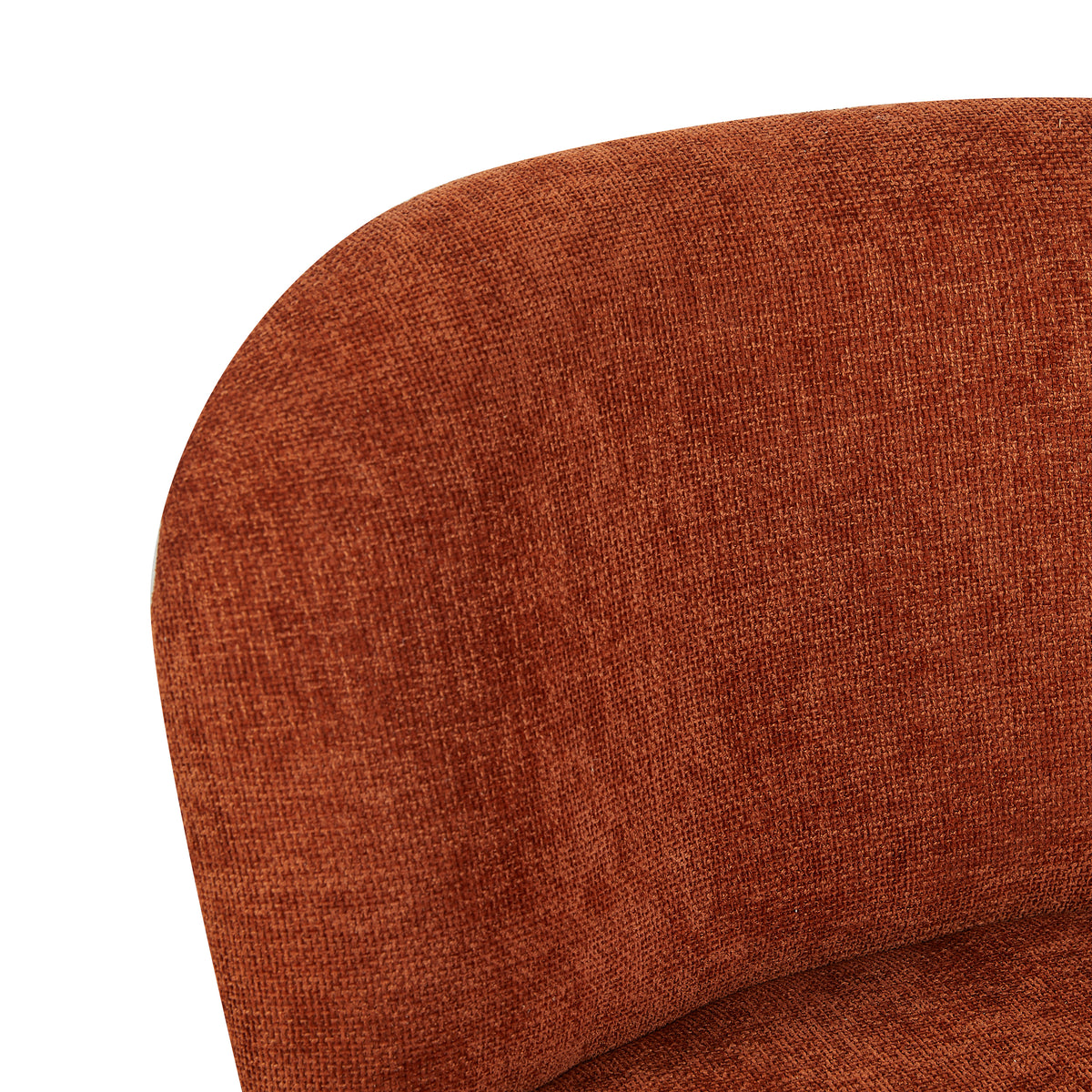 Alana in Rust, curved back and fabric detail