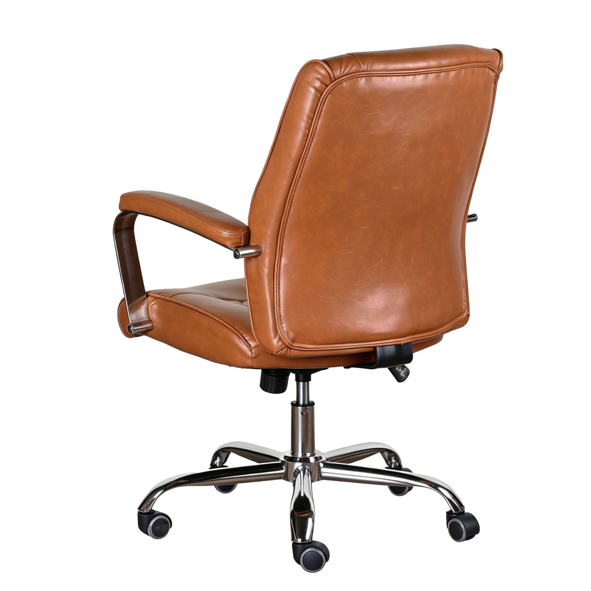 Ambassador Tan PU office chair, rear view
