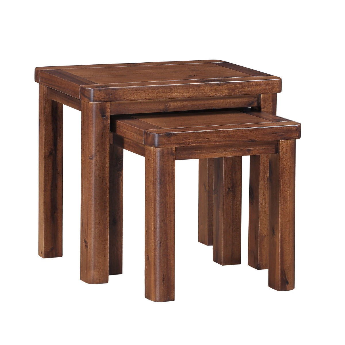Andorra Acacia Nest of 2 Tables, two tables isolated view