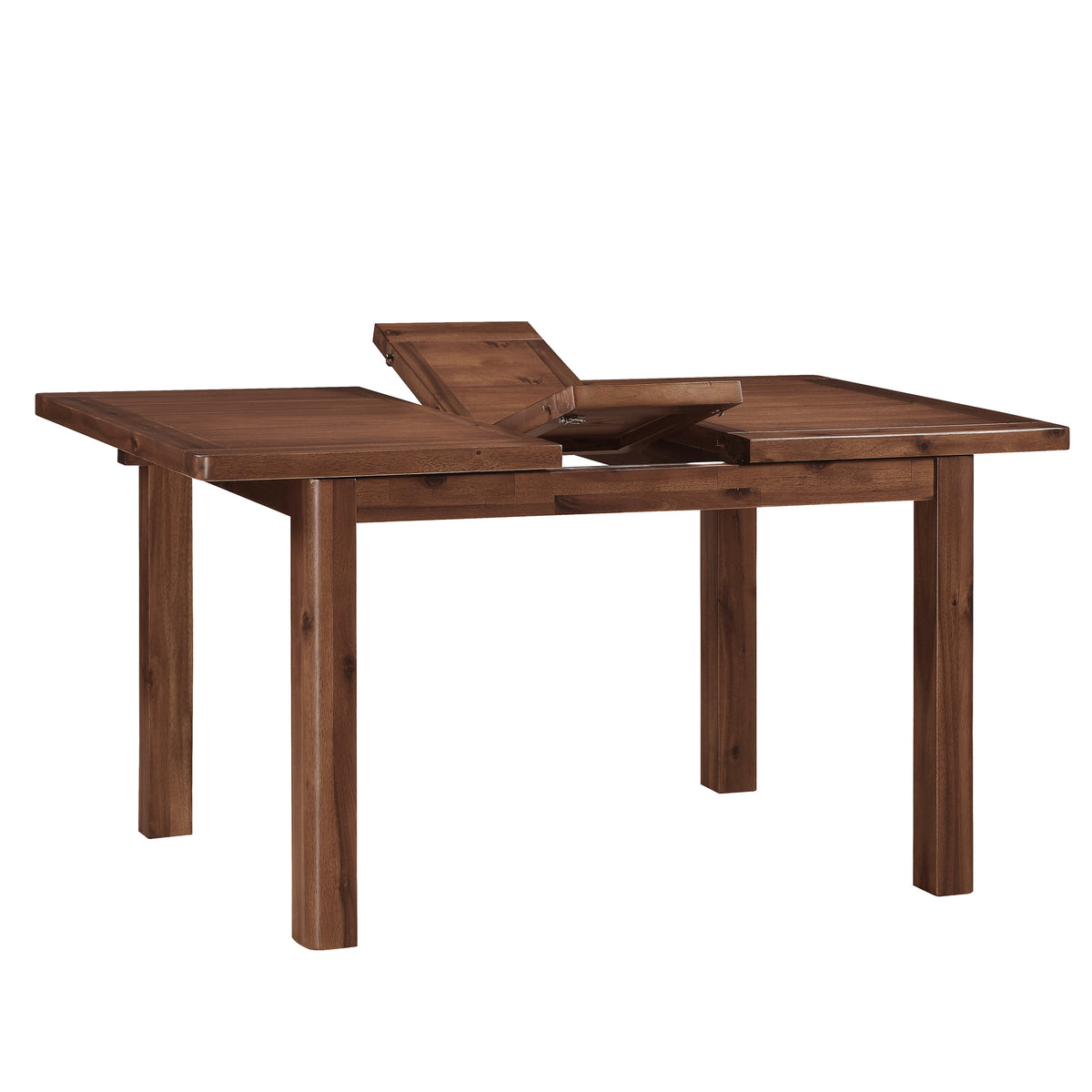 Andorra Acacia 120-150cm Butterfly Extending Dining Table, isolated opening butterfly table