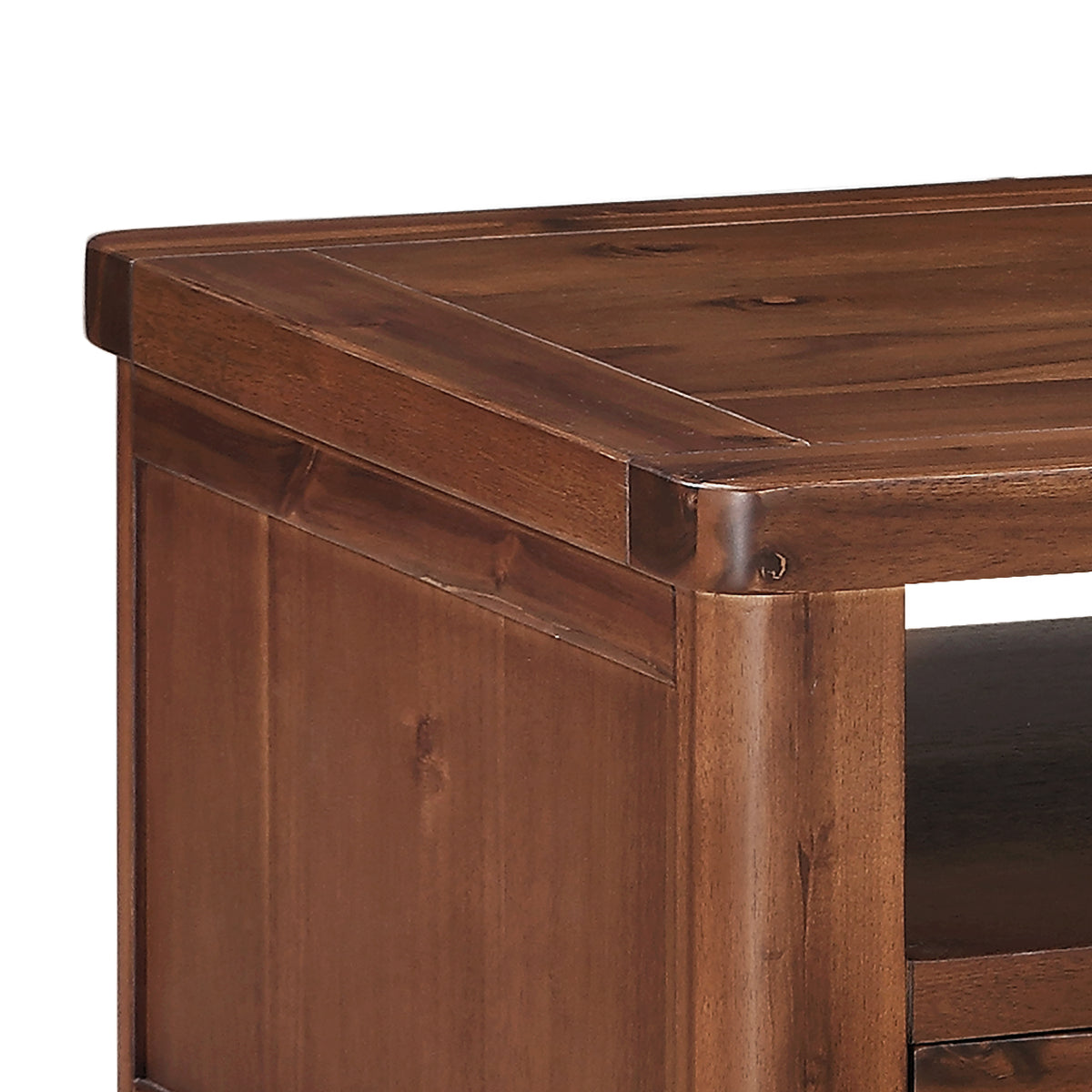 Andorra Acacia Coffee Table, curved top detail