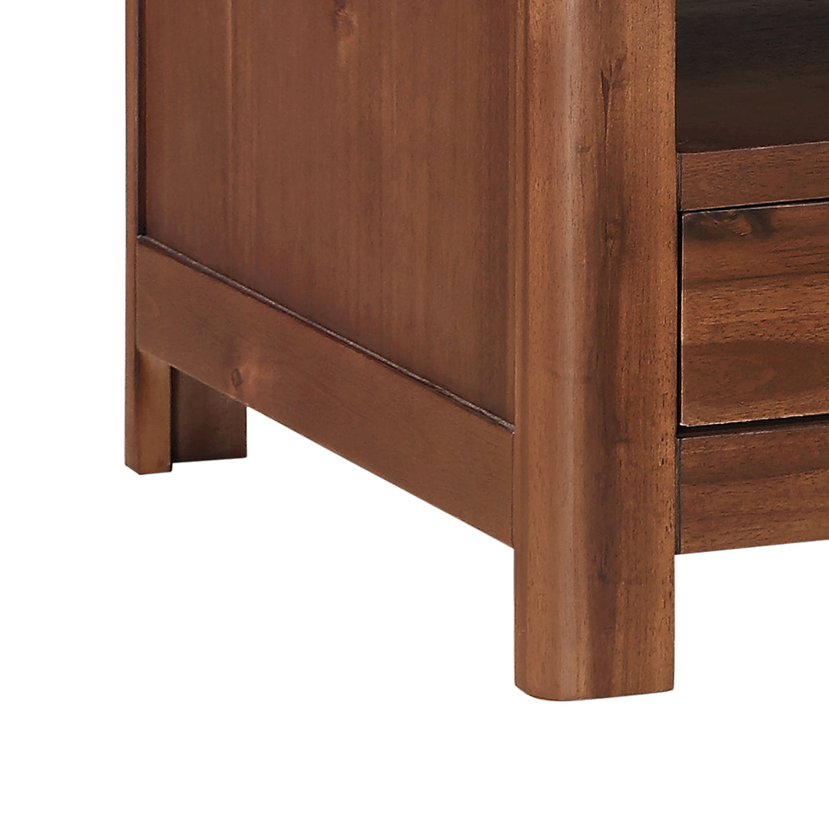Andorra Acacia Coffee Table, leg and panel detail