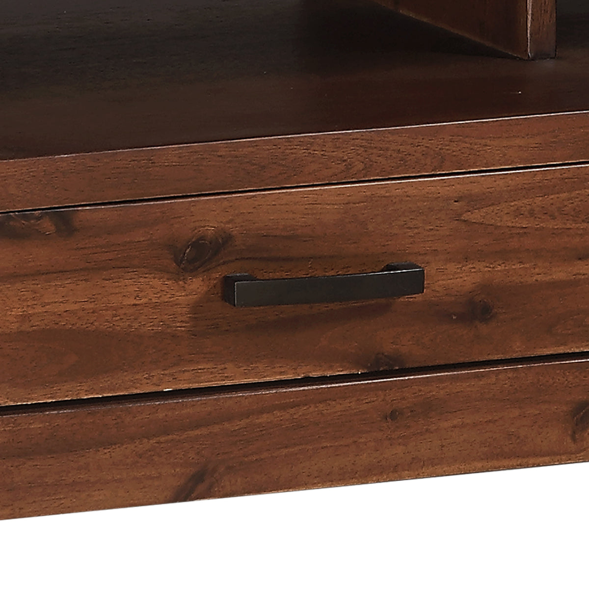Andorra Acacia Coffee Table, drawer handle detail