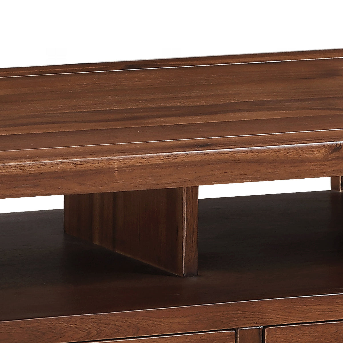Andorra Acacia Coffee Table, open storage detail