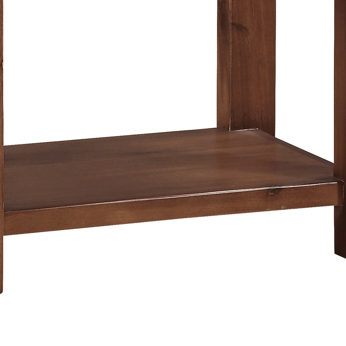Andorra Acacia 1 Drawer Console Table, lower shelf detail