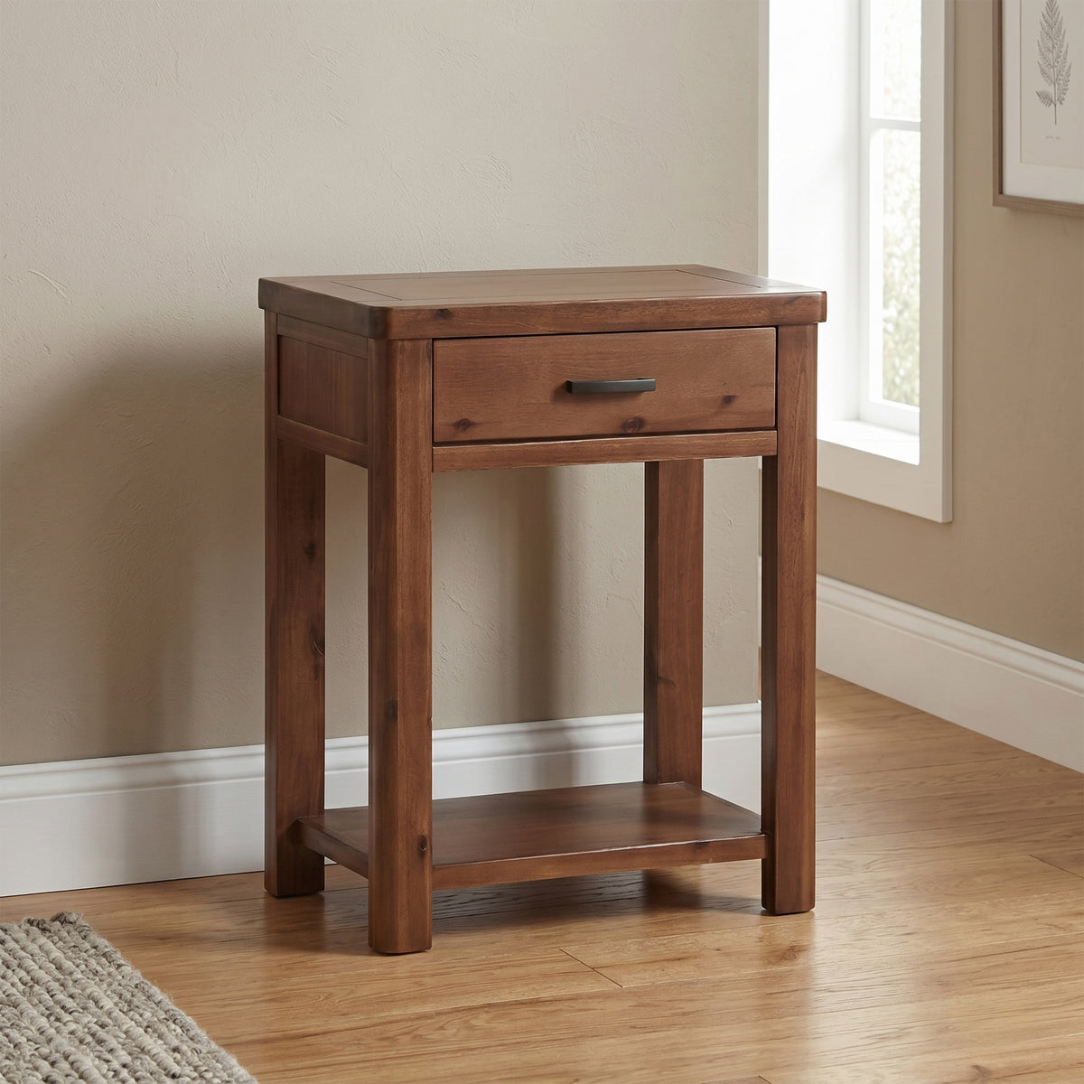 Andorra Acacia 1 Drawer Console Table, alternative room setting