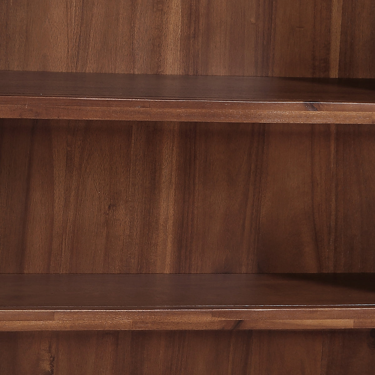 Andorra Acacia Low Bookcase, shelf detail