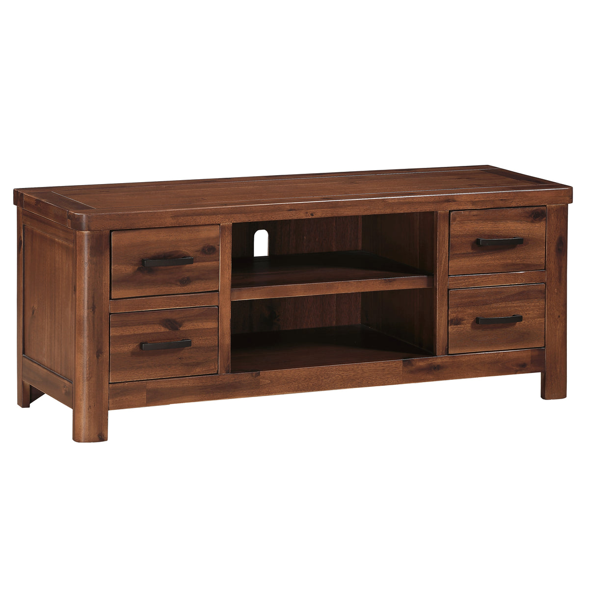 Andorra Acacia Straight TV Unit, isolated front view
