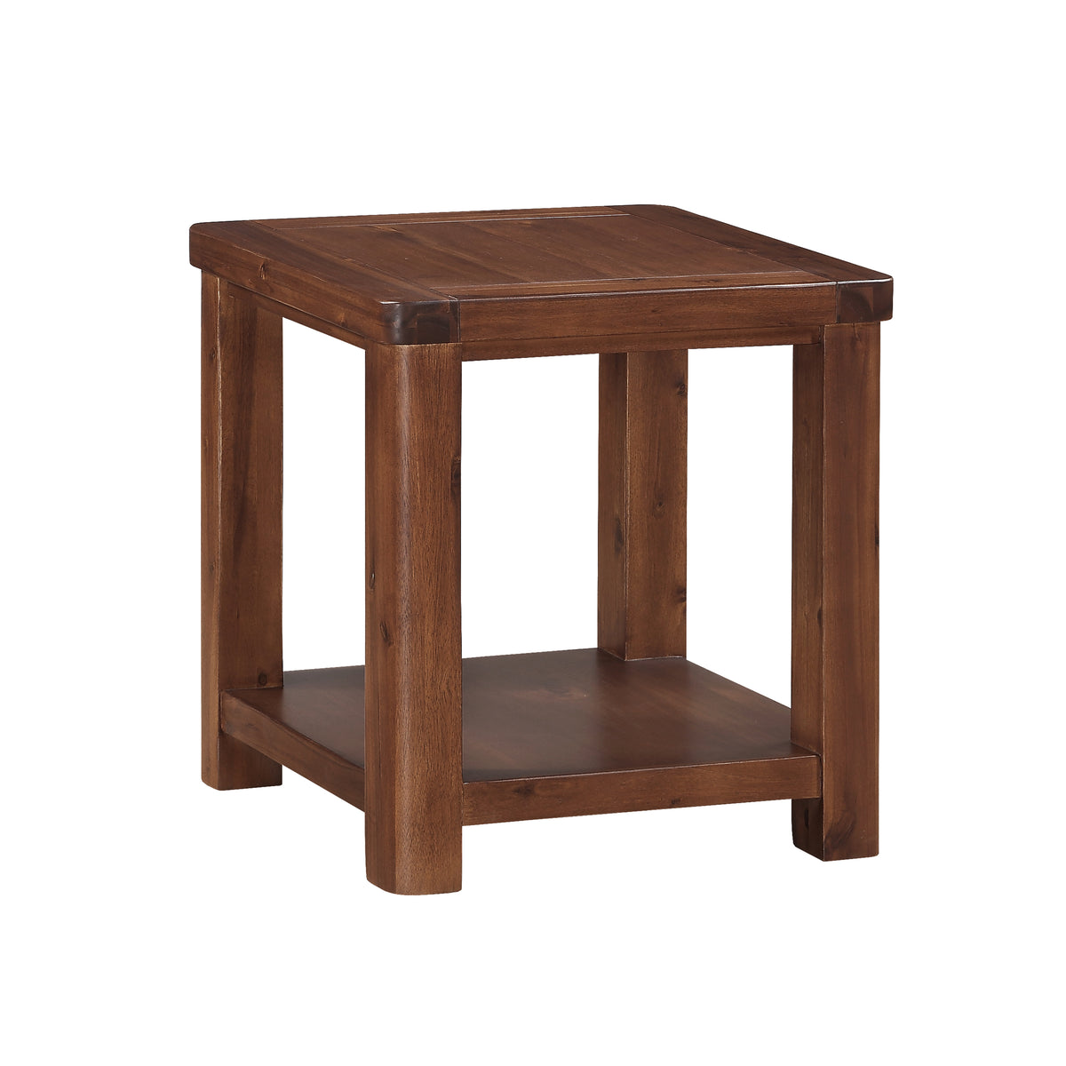 Andorra Acacia End Table, isolated front view