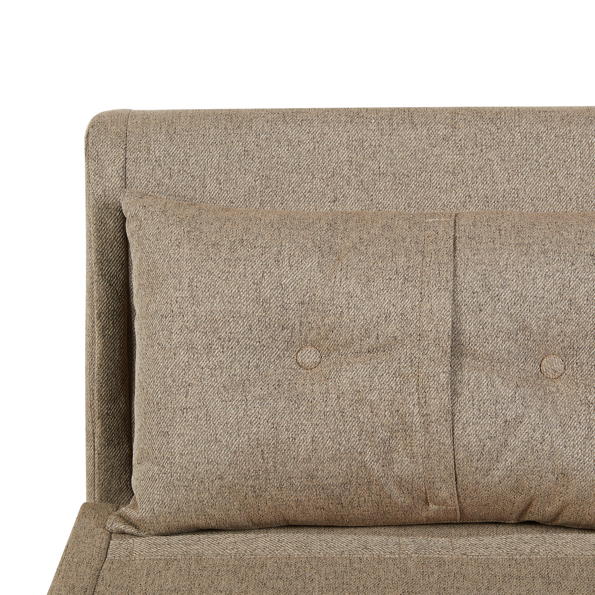Freya Wheat accent chair bed, buttoned cushion detail