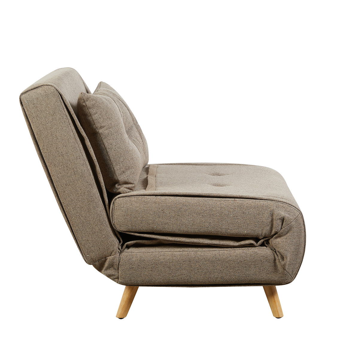 Freya Wheat accent chair bed, side