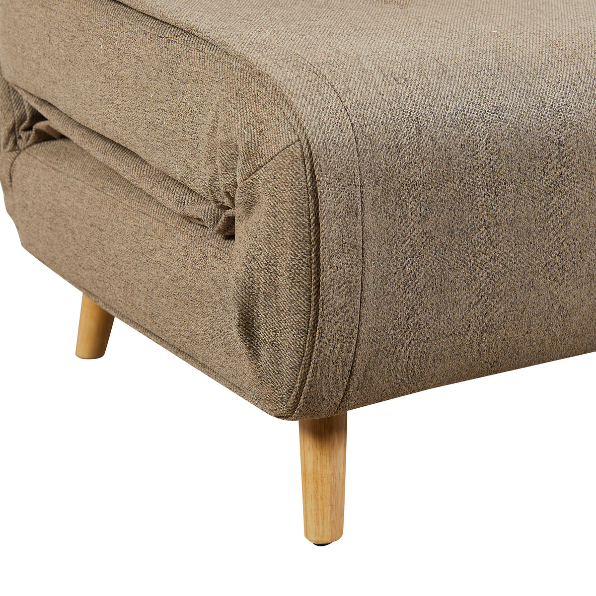 Freya Wheat accent chair bed, upholstery and leg detail