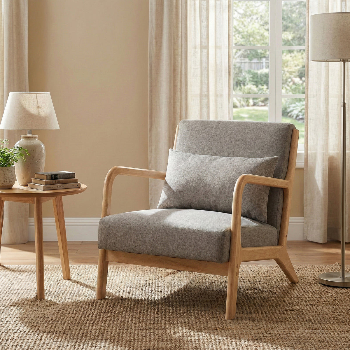 Hadley Stone Linen accent chair, alternate lifestyle