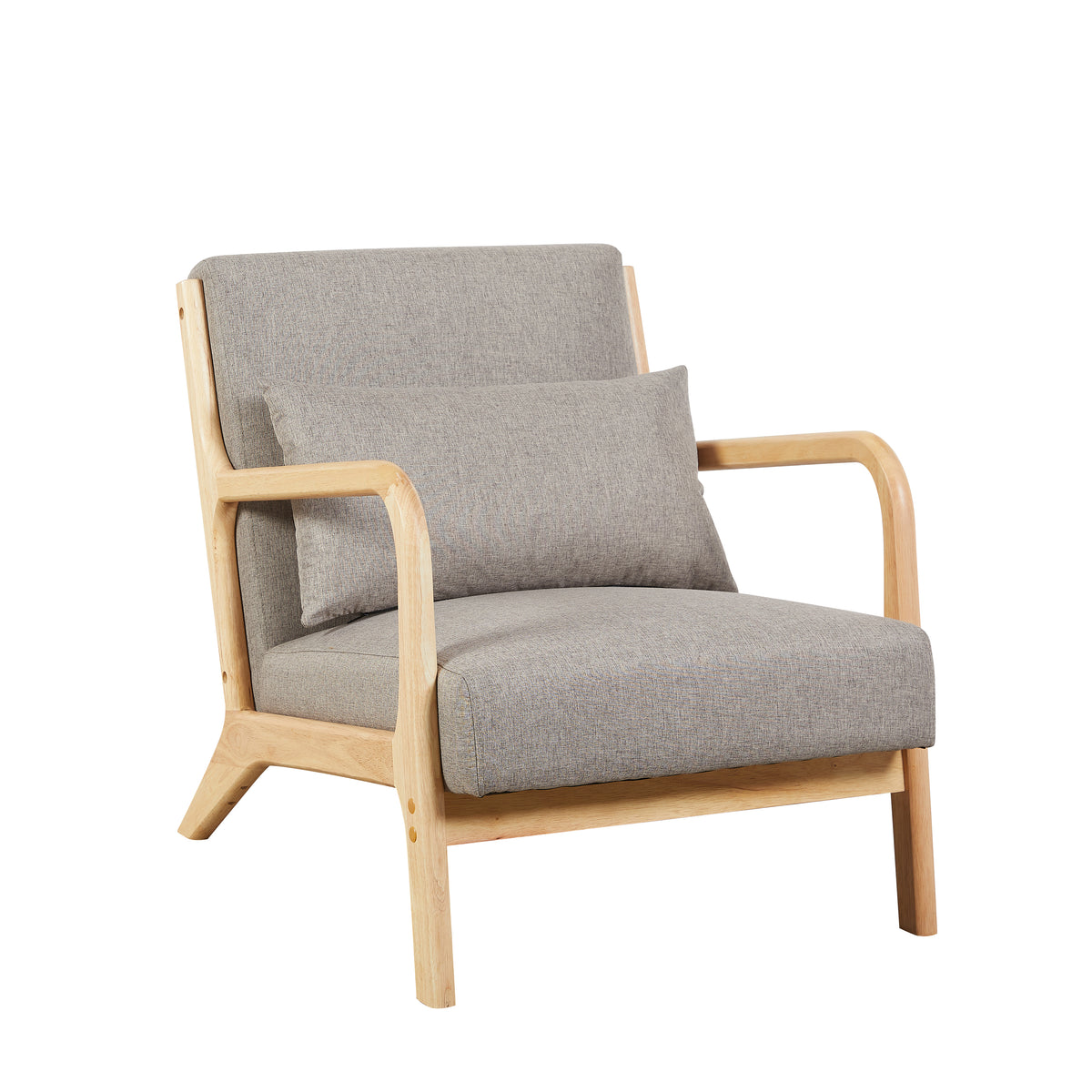Hadley Stone Linen accent chair, angled