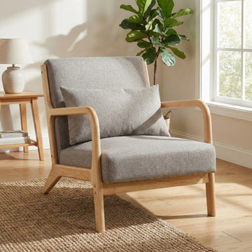 Hadley Stone Linen accent chair, main lifestyle