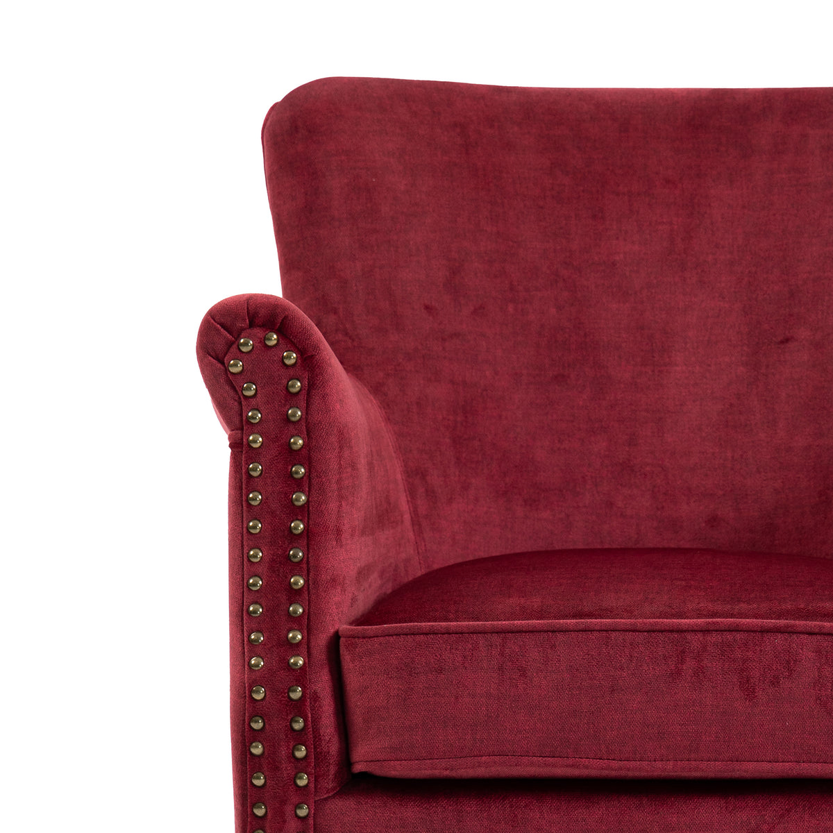 Harlow Bordeaux fabric armchair, upholstery detail