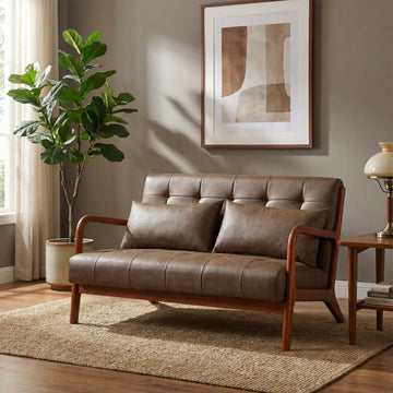 Juniper Brown PU 2 seater sofa, main lifestyle