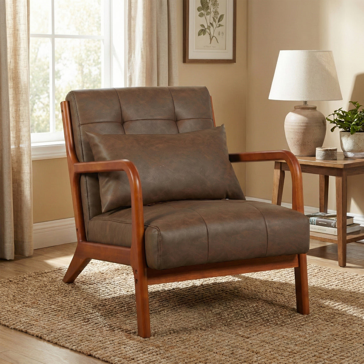 Juniper Brown PU accent chair, alternate lifestyle