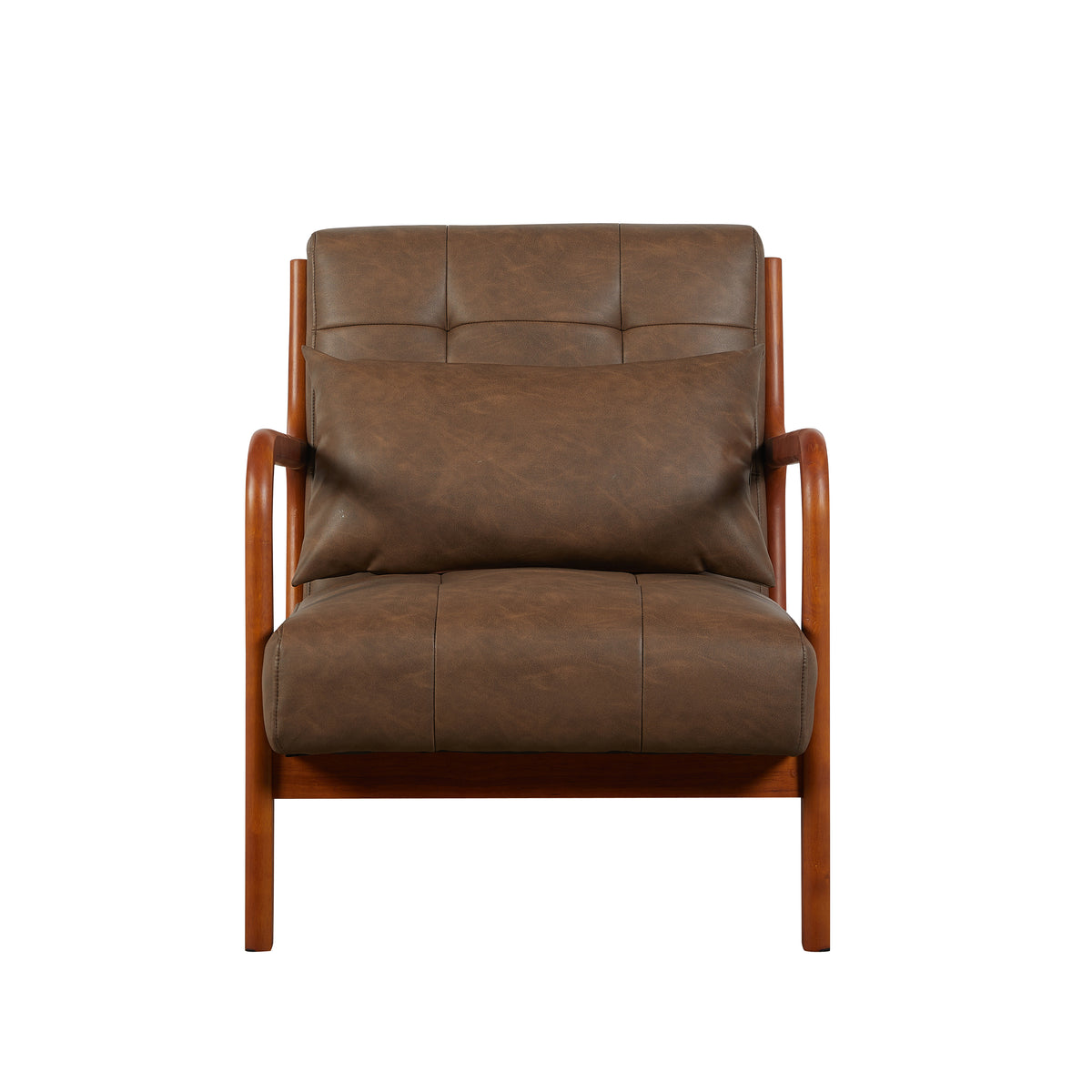 Juniper Brown PU accent chair, front