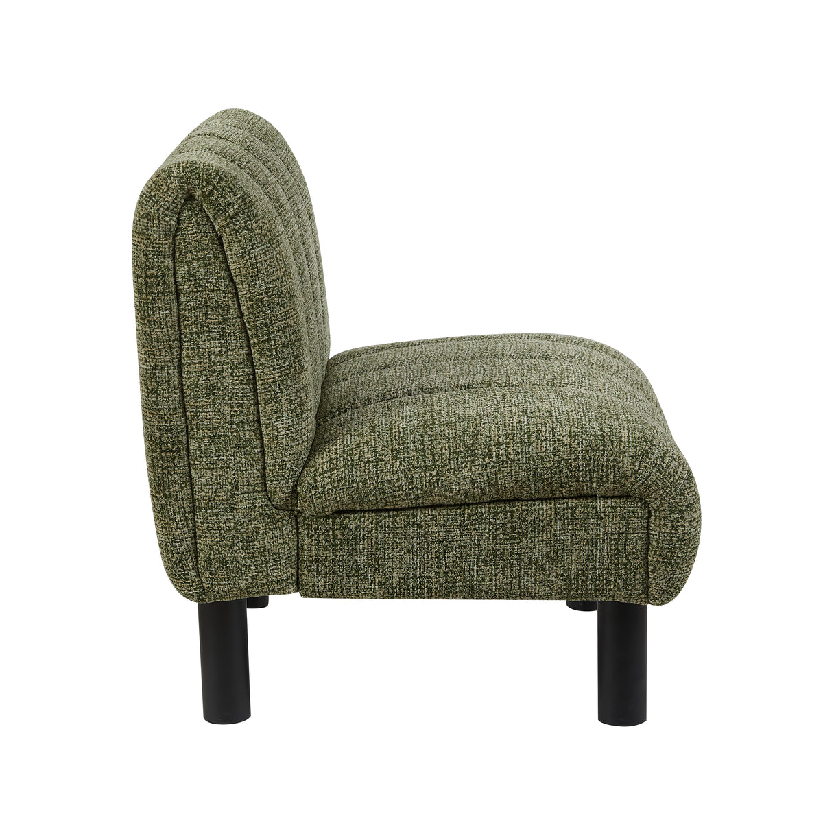 Lily Green fabric accent chair, side