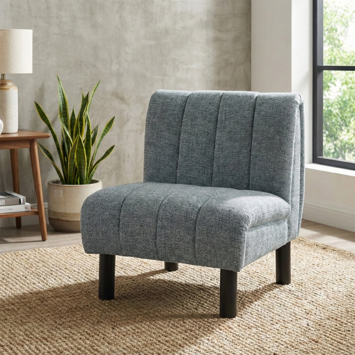 Lily Grey fabric accent chair, alternate lifestyle