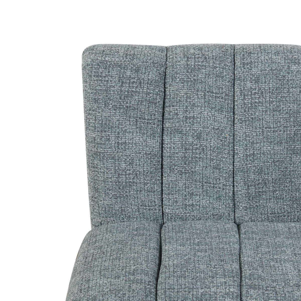 Lily Grey fabric accent chair, channel stitching detail