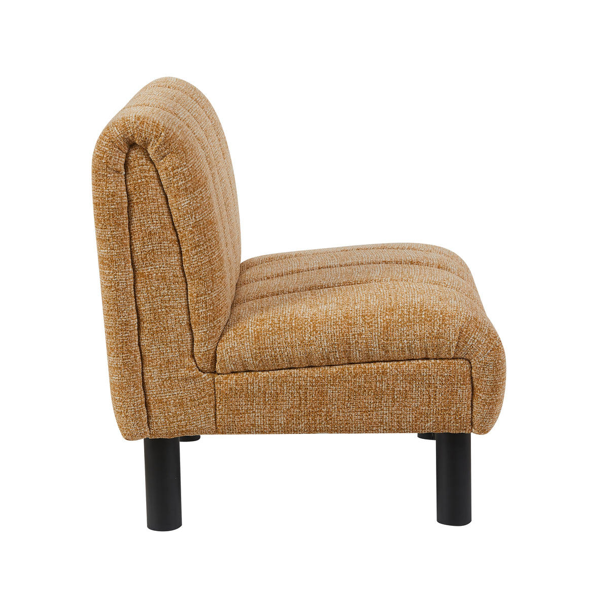 Lily Mustard fabric accent chair, side