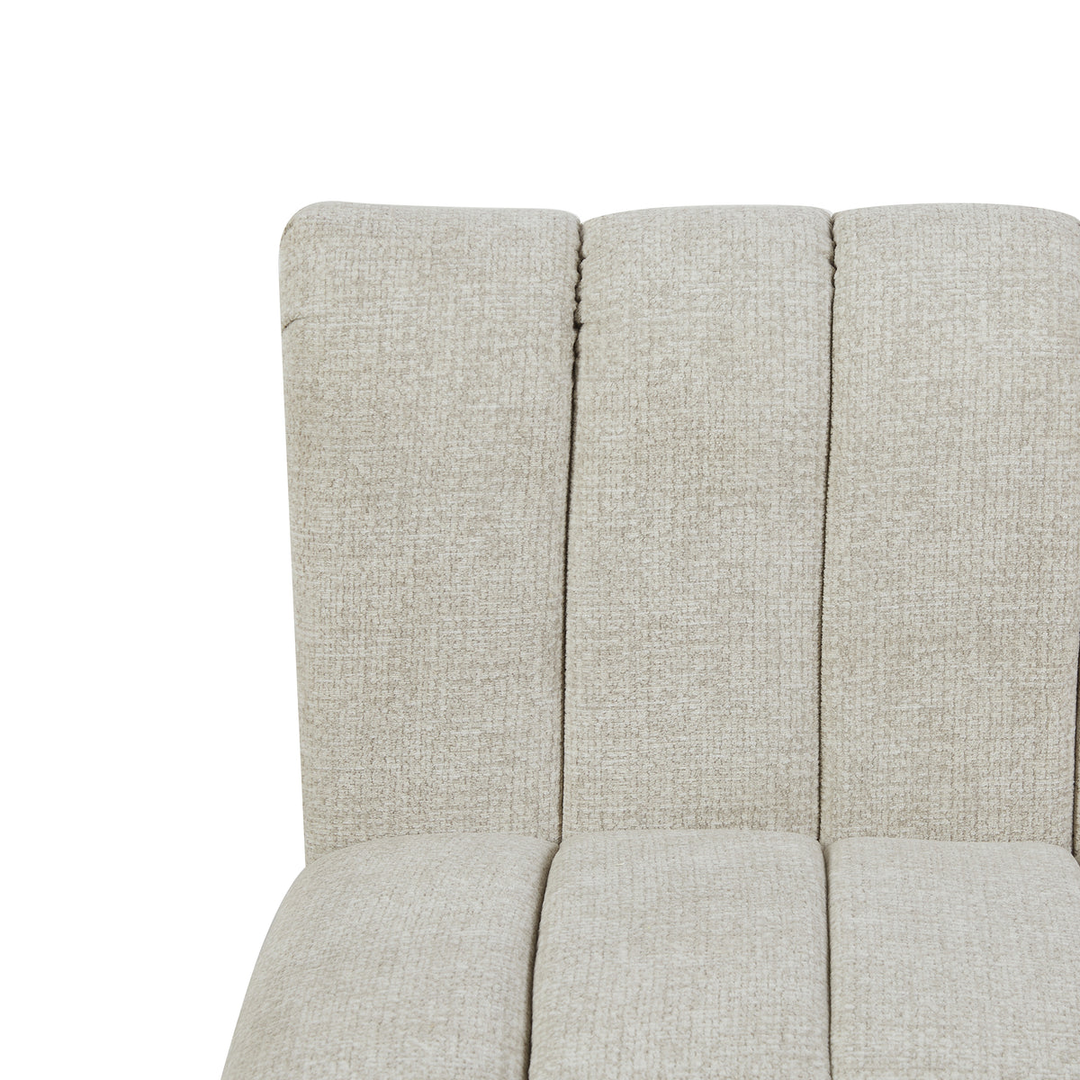 Lily Oatmeal fabric accent chair, channel stitching detail