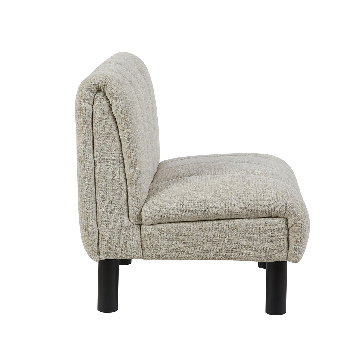 Lily Oatmeal fabric accent chair, side