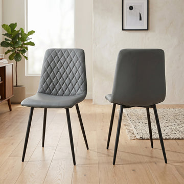 Argenta Dark Grey dining chair pair in a room setting