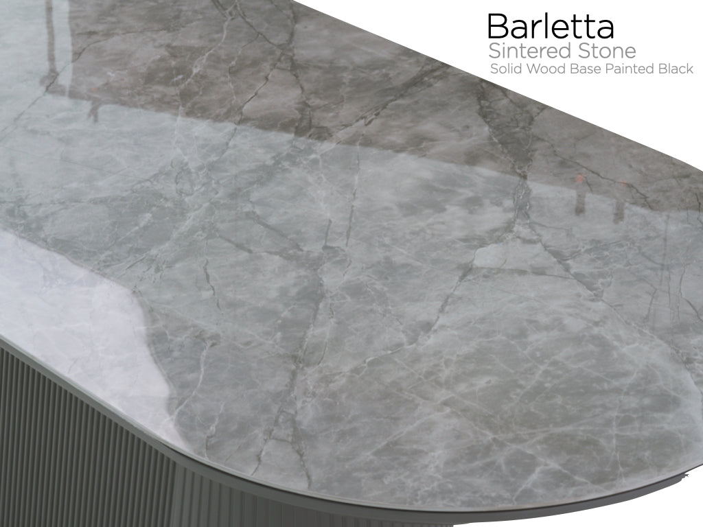 Barletta sintered stone top and black painted solid wood base specification