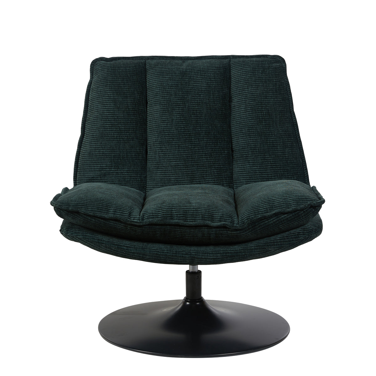 Bella in Dark Green, swivel accent chair front view