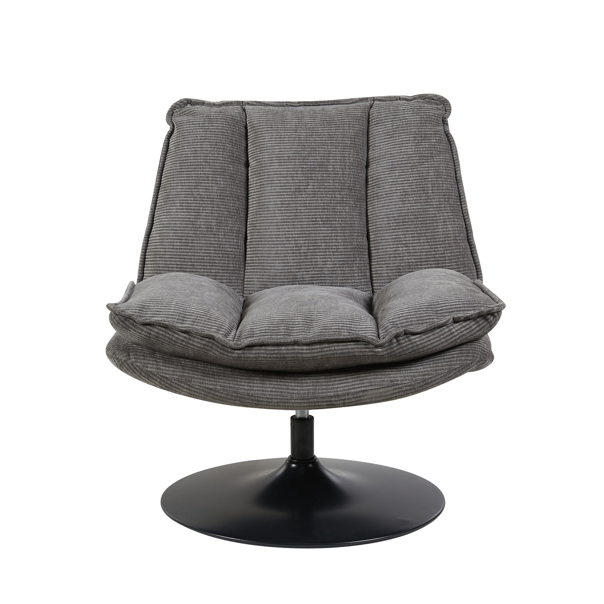 Bella in Grey, swivel accent chair front view