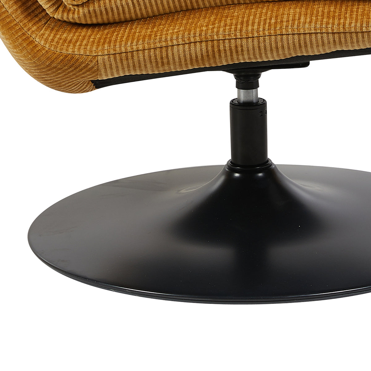 Bella in Ochre, matte black pedestal base detail