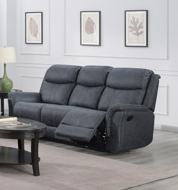 Portland 3 Seater Reclining Sofa - Slate Grey Fabric