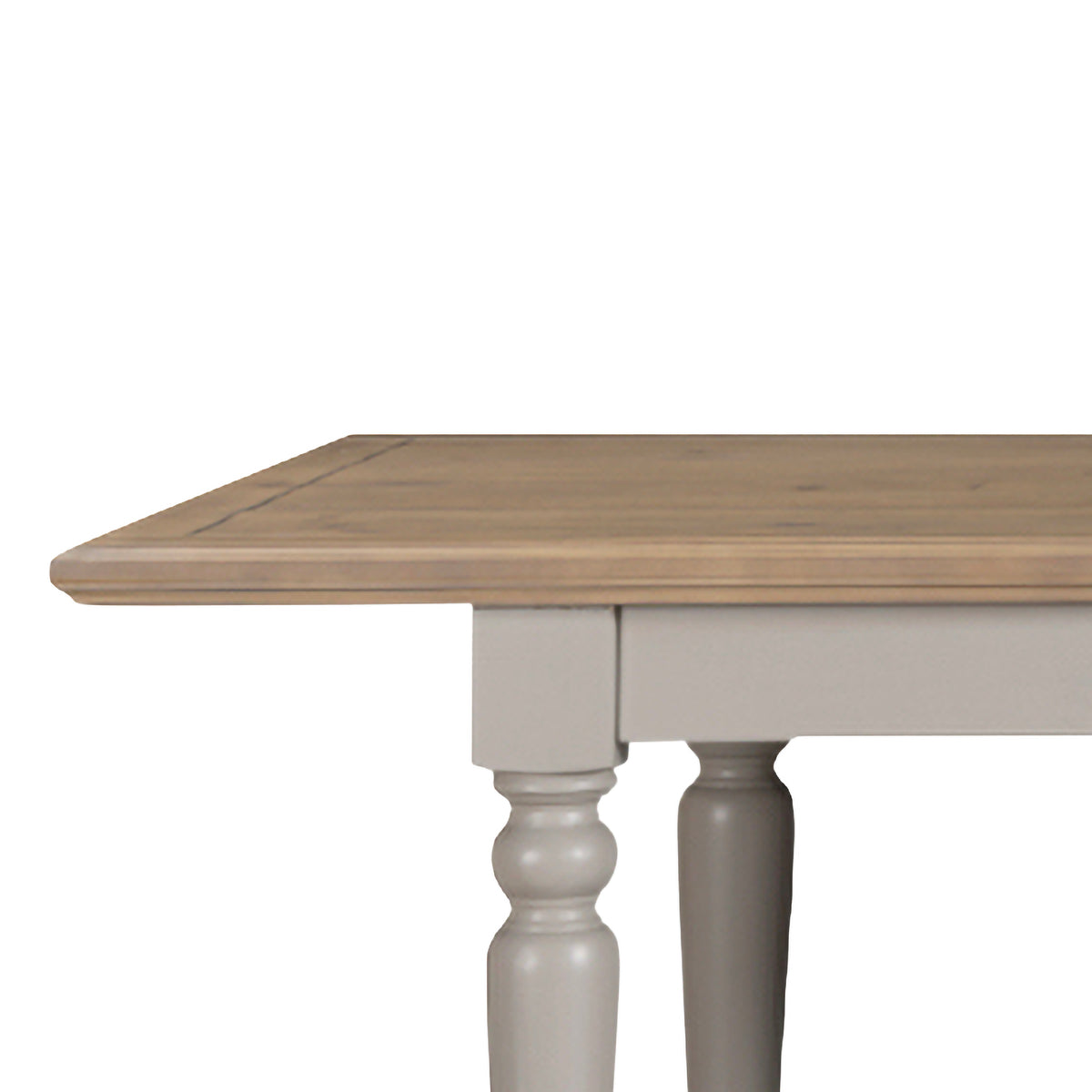 Chateau extending table top and turned-leg detail