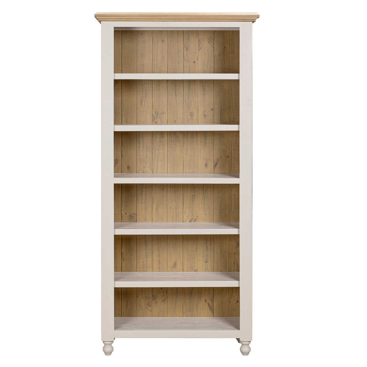 Chateau grey painted large pine bookcase front view