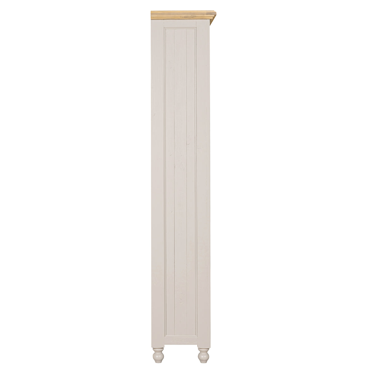 Chateau grey painted large pine bookcase side view