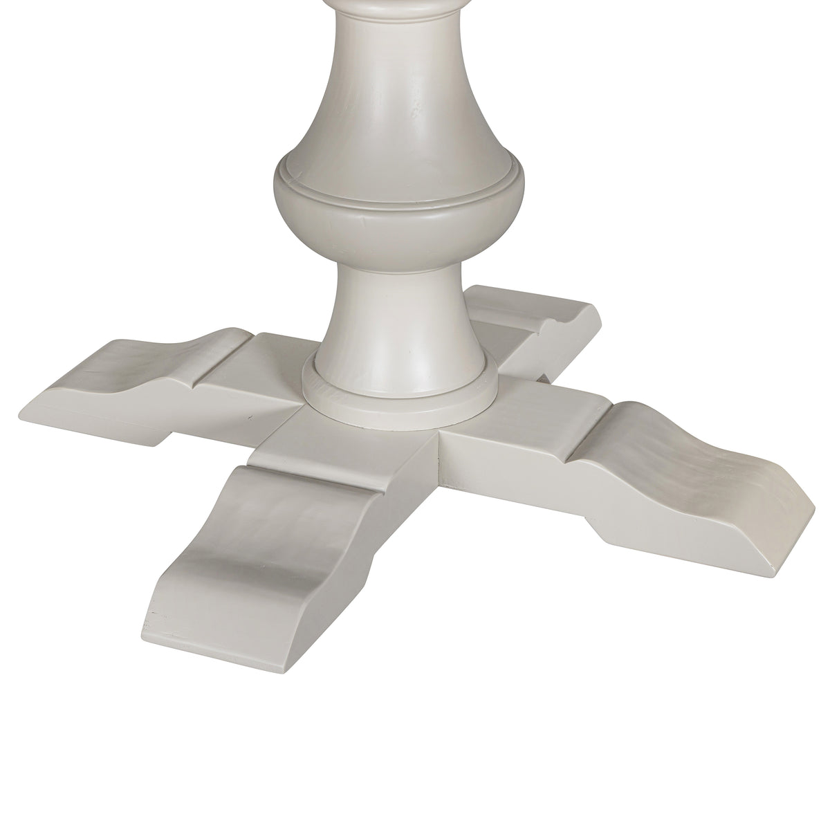 Chateau grey painted round table pedestal detail