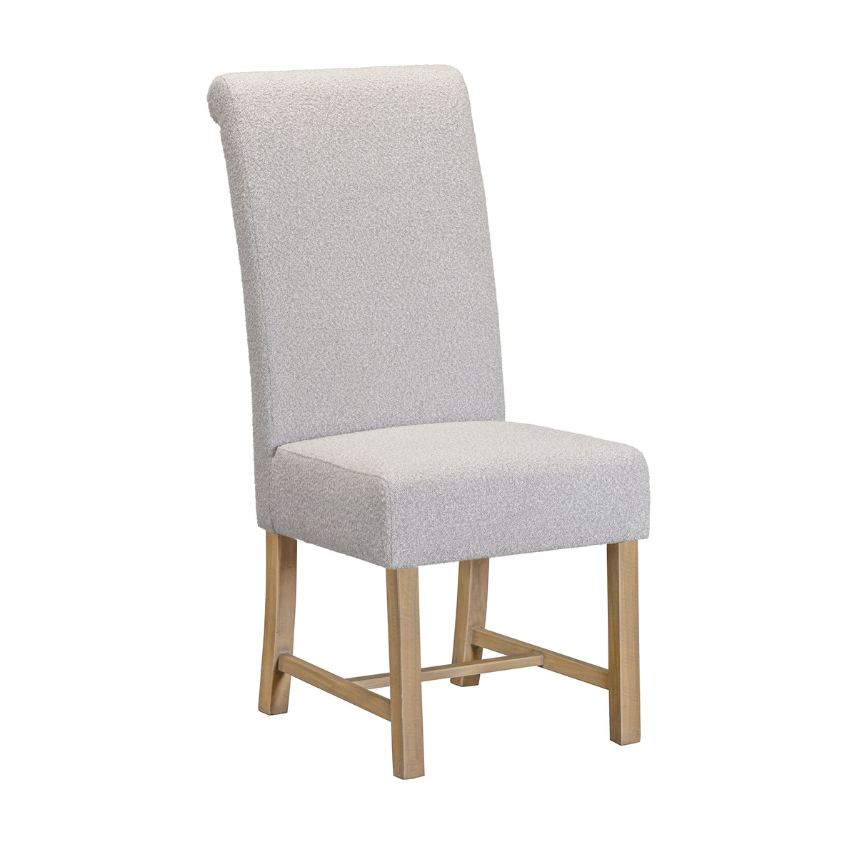 Chateau grey upholstered dining chair angled view