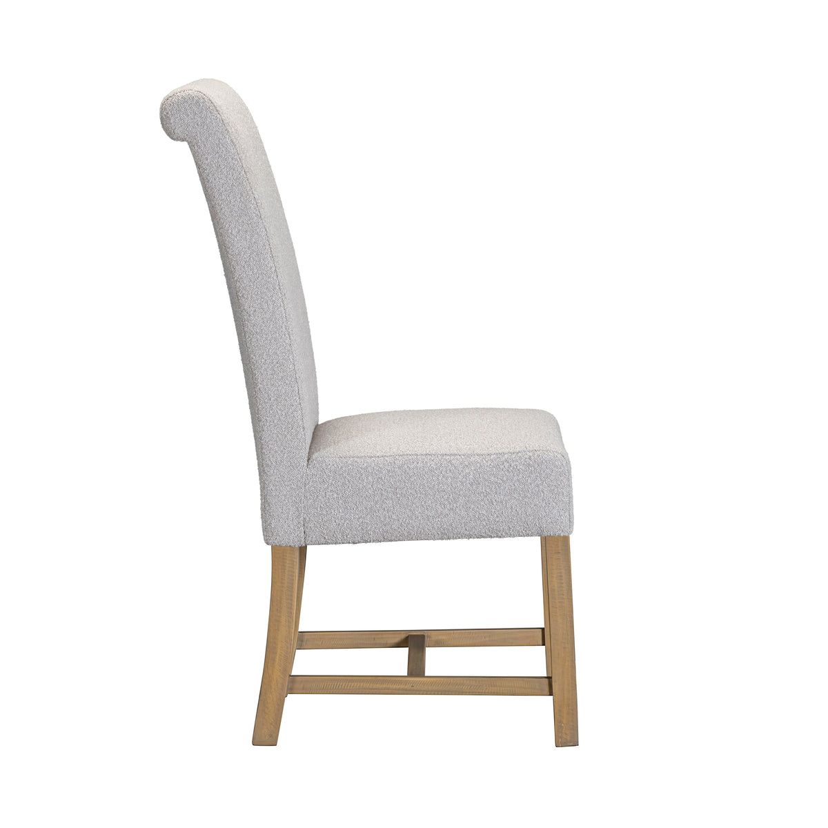 Chateau grey upholstered dining chair side view