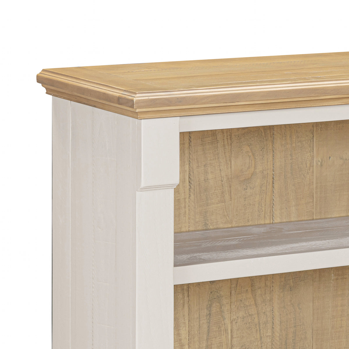 Chateau low bookcase contrasting top detail