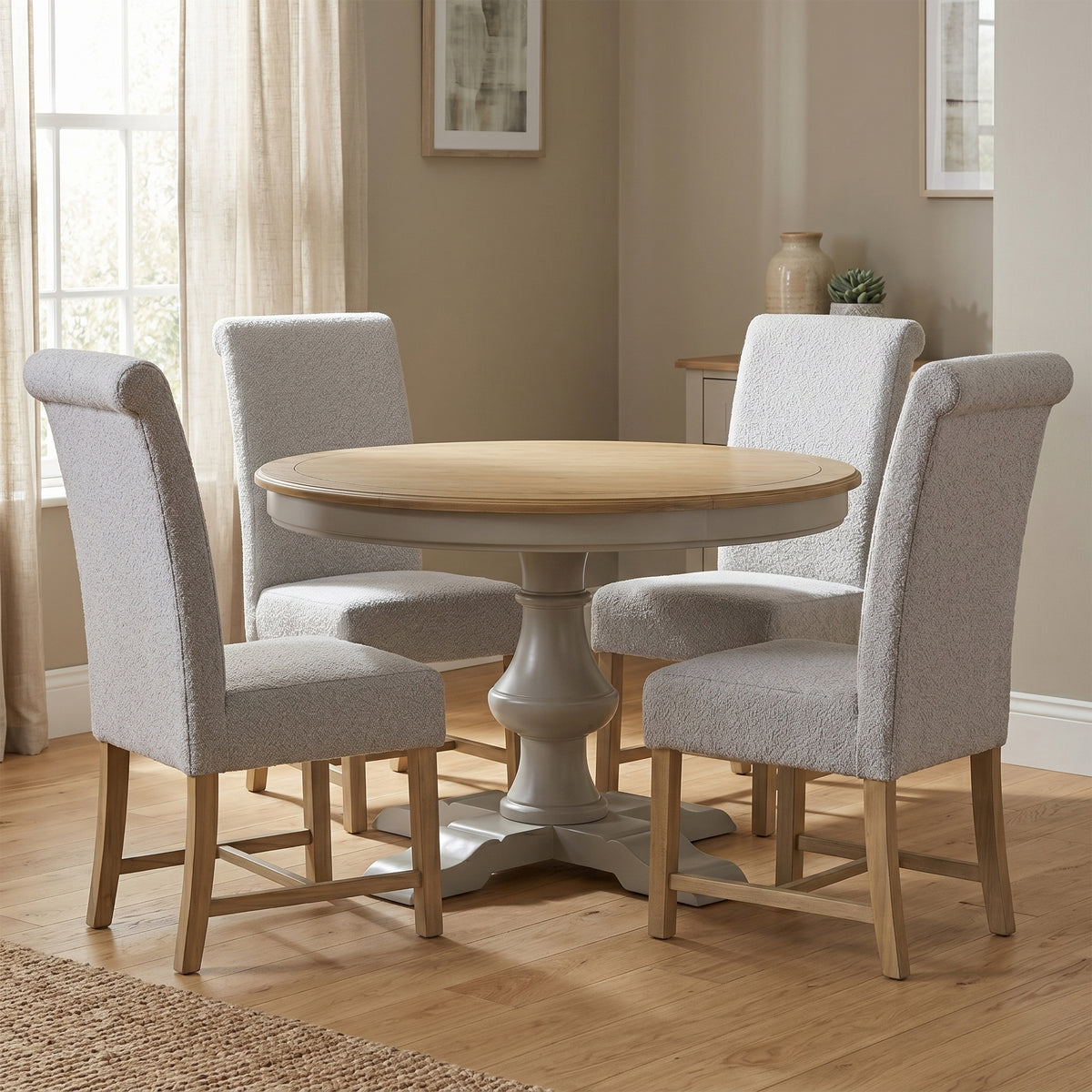 Chateau round dining set in an alternative room setting